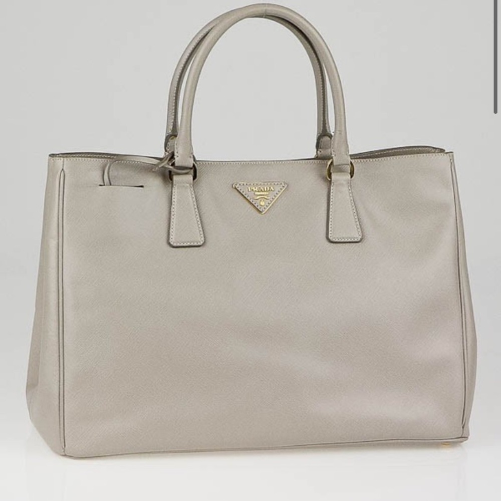 Pravda Argilla Saffiano Lux Leather Tote
